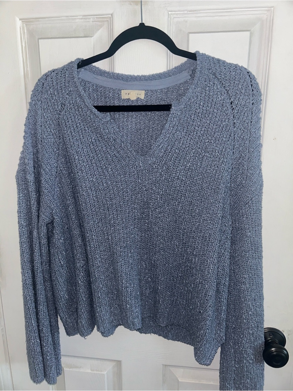 Promesa Light Blue V-Neck Knit Sweater